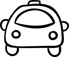 Car Hand Drawn Rounded Outlined Vehicle Vinyl Svg File, Free Vectors File